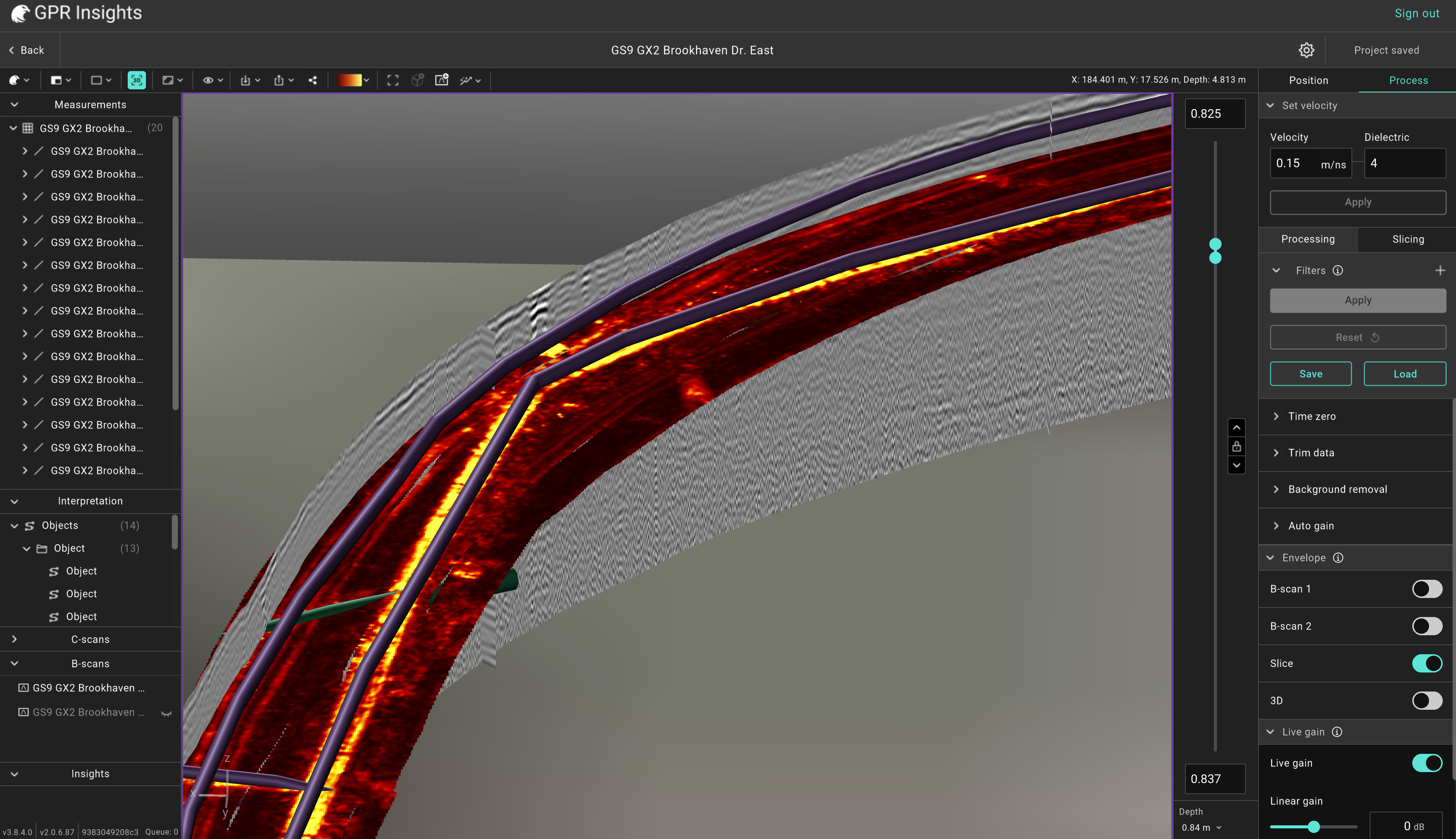 GPR 3D volume visualisation